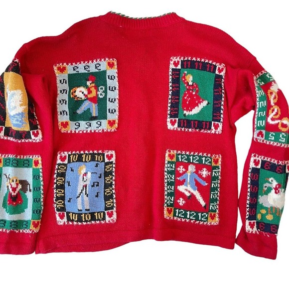 Design Options Cardigan 12 Days of Christmas Holiday Sweater Wearable Art Medium - Picture 2 of 15